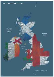 Graphic Map UK - flags by Oxford Cartographers