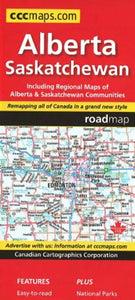 Alberta and Saskatchewan Road Map by Canadian Cartographics Corporation