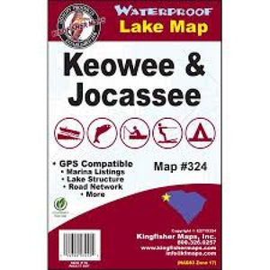 Keowee/Jocassee Lake Map by Kingfisher Maps, Inc.