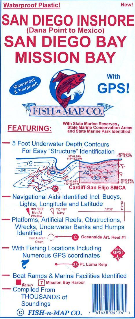 Cover of San Diego Inshore fishing map by Fish-n-Map Company