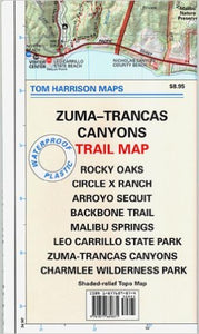 Zuma and Trancas Canyons, California Trail Map by Tom Harrison Maps