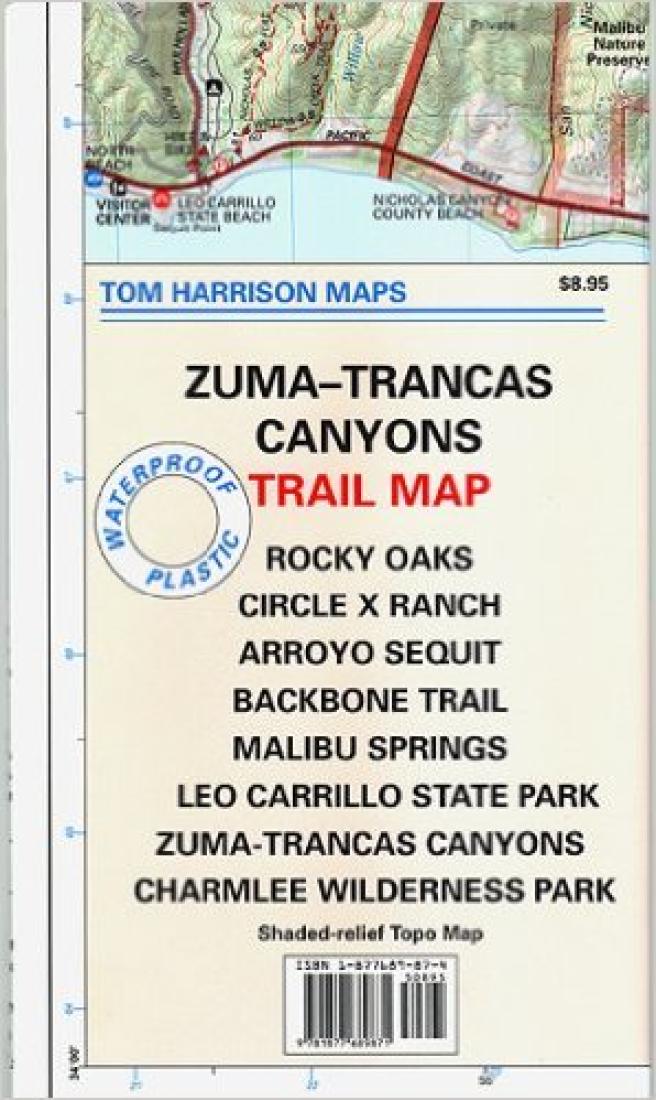 Cover of folded Map of Zuma and Trancas Canyons, California by Tom Harrison Maps