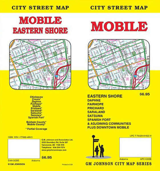 Cover of Mobile, Alabama Street Map by GM Johnson