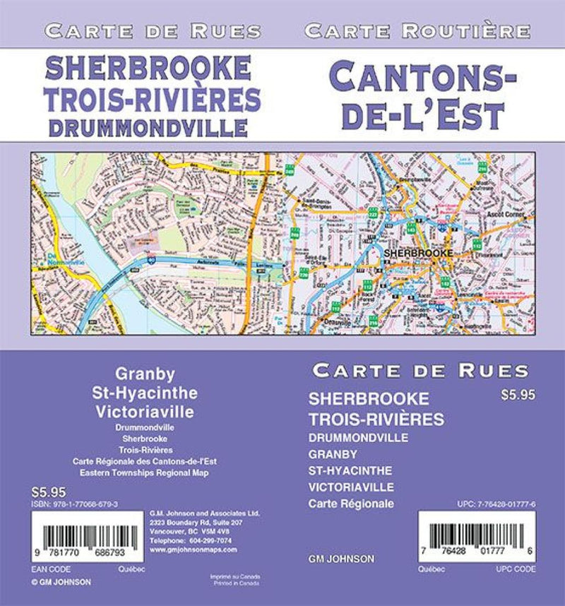 Cover of Cantons-de-l'Est / Sherbrooke / Trois-Rivieres, Quebec Street Map by GM Johnson