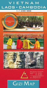 Vietnam, Laos and Cambodia Geographical Map by GiziMap
