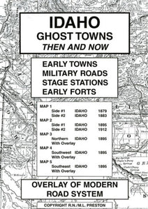 Idaho, Ghost Towns, 5-Map Set, Then and Now by Northwest Distributors