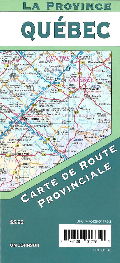 Cover of Quebec Provincial Road Map by GM Johnson