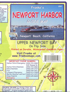 California Map, Newport Harbor/Upper Newport Bay Guide by Frankos Maps Ltd.