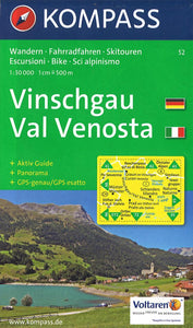 Vinschgau/Val Venosta Hiking Map By Kompass