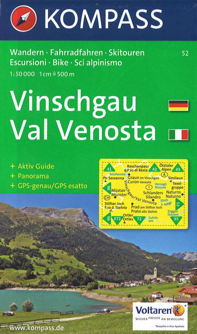 Cover of Vinschgau/Val Venosta Hiking Map By Kompass