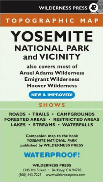 Cover of Yosemite National Park and Vicinity, California Recreation Map by Wilderness Press