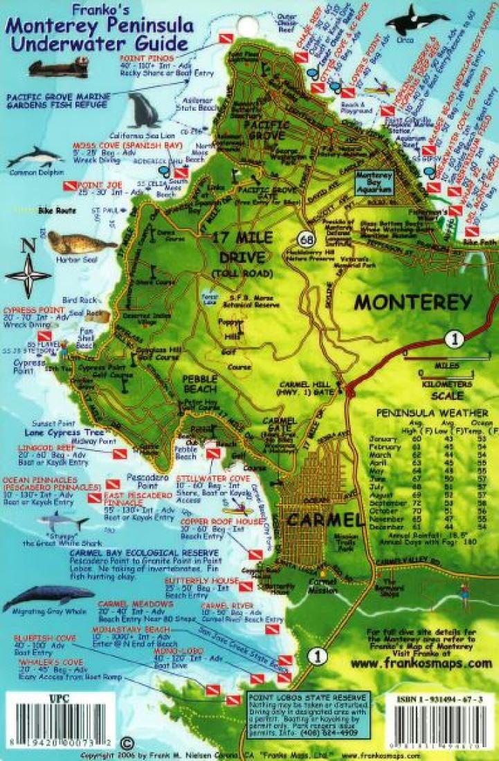Cover of California Map & Fish Card, Monterey Peninsula