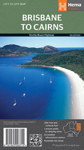 Brisbane to Cairns, Australia, City to City Map by Hema Maps