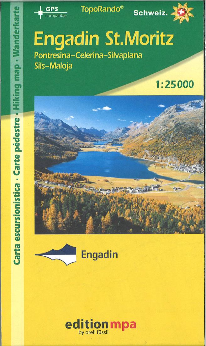 Cover of Engadin St. Moritz, Topographical Hiking Map by Edition MPA by Orell Fussli