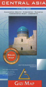 Asia, Central Road Map by GiziMap