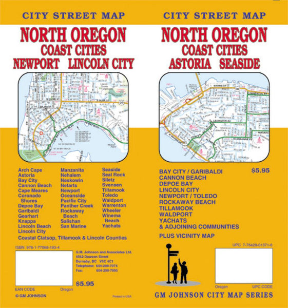 Cover of Oregon, North with Coast Cities, Astoria and Seaside by GM Johnson