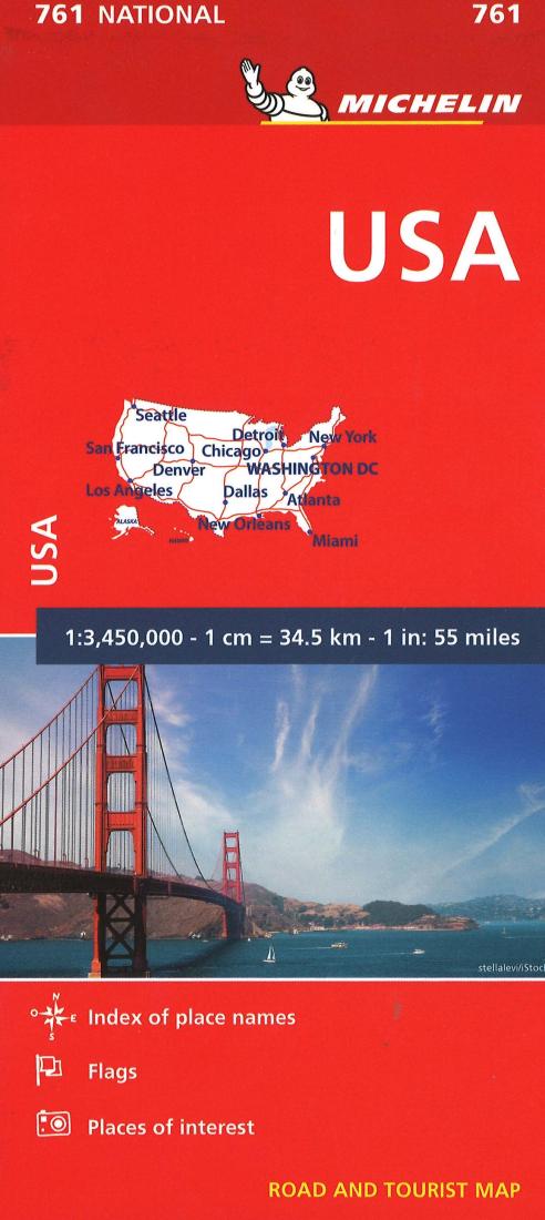 USA : 1:3,450,000 : road and tourist map = �tats-Unis : 1/3 450 000
