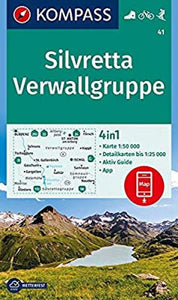 Silvretta - Verwallgruppe Hiking Map By Kompass