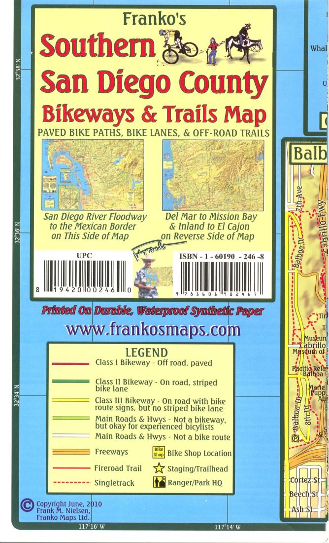 Cover of California Map, San Diego Bikeways, Southern
