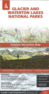 Glacier National Park Outdoor Recreation Map  By Cairn Cartographics