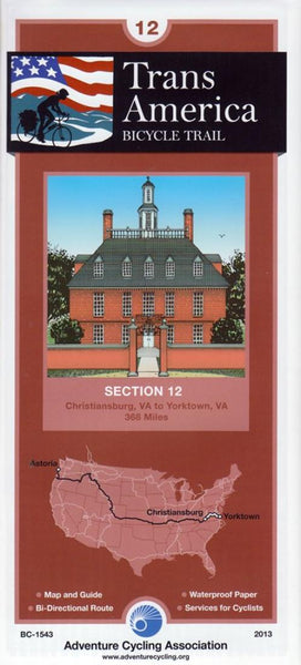Cover of TRANSAMERICA BICYCLE TRAIL #12 : Christiansburg, Virginia - Yorktown, Virginia 