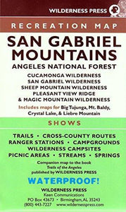 San Gabriel Mountains and Angeles National Forest, California Trails Recreation Map by Wilderness Press