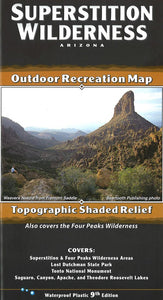 Superstition Wilderness, Arizona Outdoor Recreation Map with Topographic Shaded Relief by Beartooth Publishing