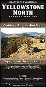 Yellowstone National Park, Wyoming, Montana and Idaho Outdoor Recreation Map with Topographic Shaded Relief by Beartooth Publishing