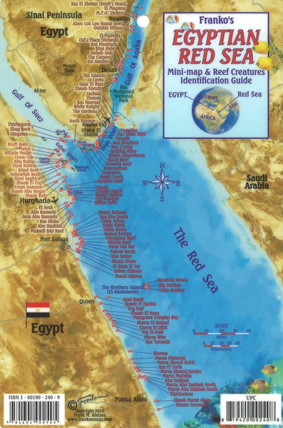 Cover of Egyptian Red Sea Mini map and Reef Creatures Map & Identification Guide