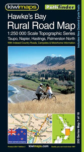 Hawkes Bay, New Zealand, Rural Roads Topographic Map by Kiwi Maps