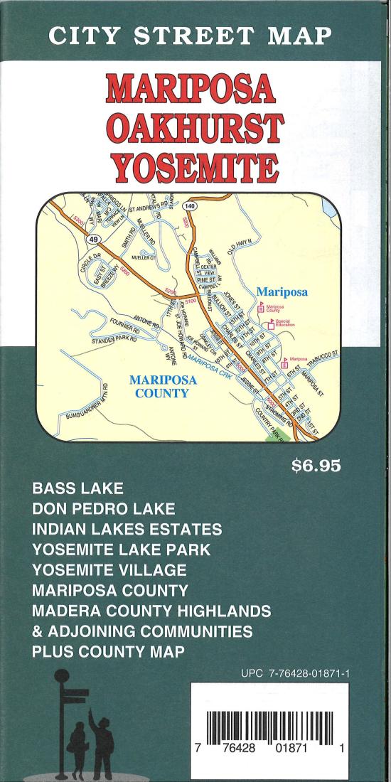 Cover of Mariposa, Oakhurst and Yosemite, California road map by GM Johnson