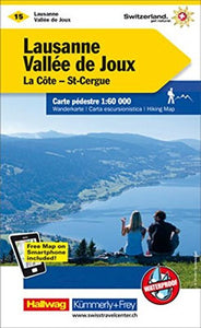 Lausanne - Vallee de Joux : Switzerland Hiking Map #15 by Kummerly + Frey
