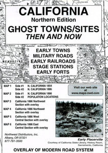 California, North, Ghost Towns, 6-Map Set, Then and Now by Northwest Distributors