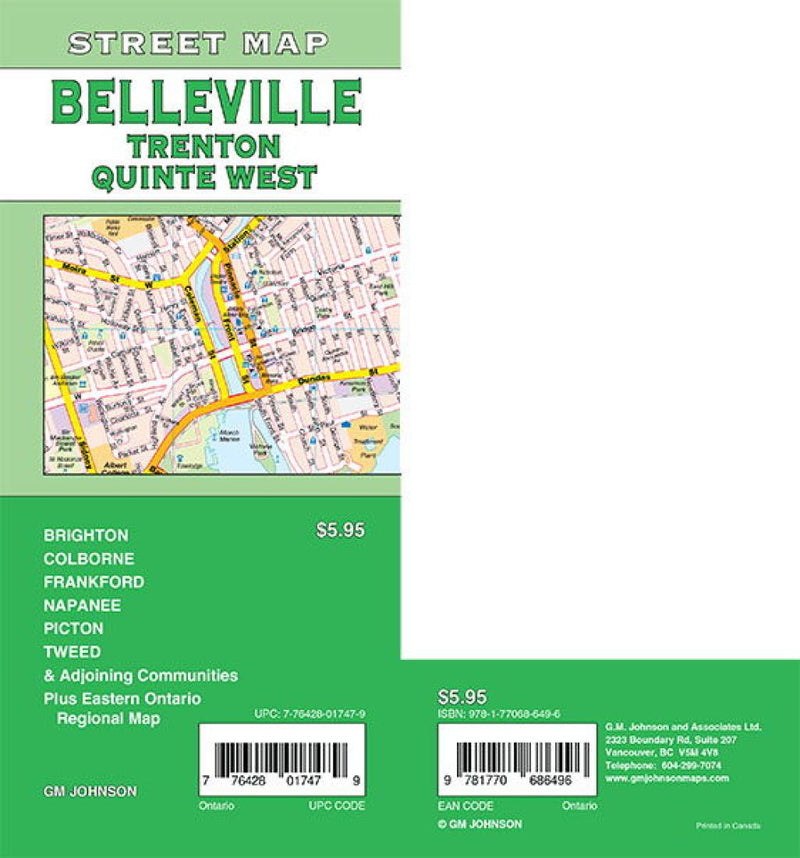 Cover of Belleville / Trenton / Quinte West, Ontario Street Map by GM Johnson