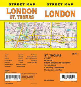 London / St. Thomas, Ontario Street Map by GM Johnson
