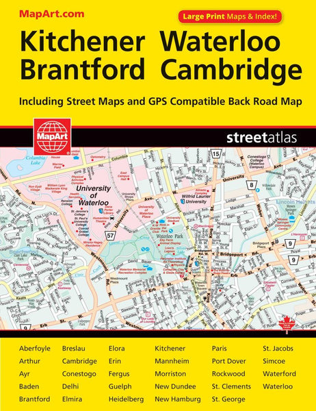 Cover of Kitchener and Waterloo, ON Street Atlas 