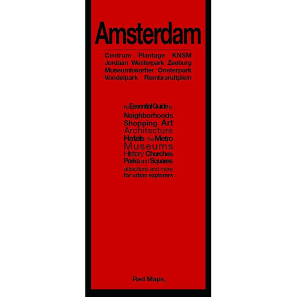 Cover of Amsterdam, Netherlands: Centrum, Plantage, KNSM, Jordaan, Westerpark, Zeeburg, Museumkwartier Oosterpark, Vondelpark Rembrandtplein by Red Maps