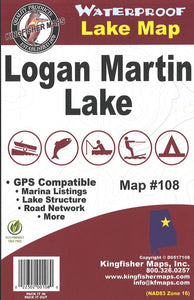 Logan Martin Lake Map by Kingfisher Maps, Inc.