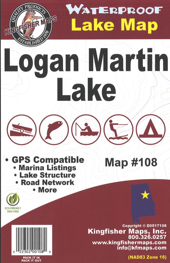 Cover of Logan Martin Lake Map by Kingfisher Maps, Inc.
