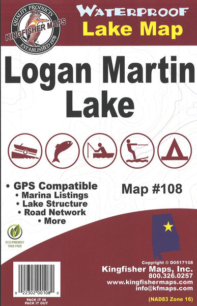 Cover of Logan Martin Lake Map by Kingfisher Maps, Inc.