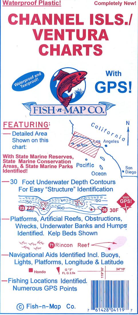 Cover of Channel Islands, Ventura Fishing Map by Fish-n-Map Company