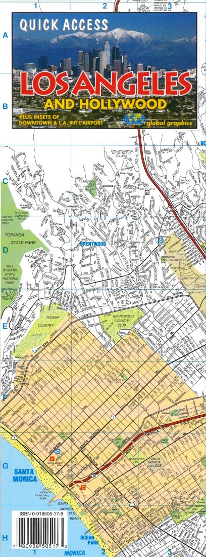 Cover of Los Angeles and Hollywood, California, Quick Access Map by Global Graphics