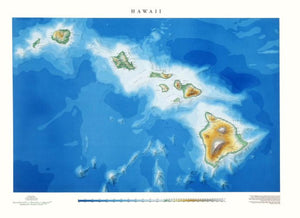Hawaii, Physical Wall Map by Raven Maps