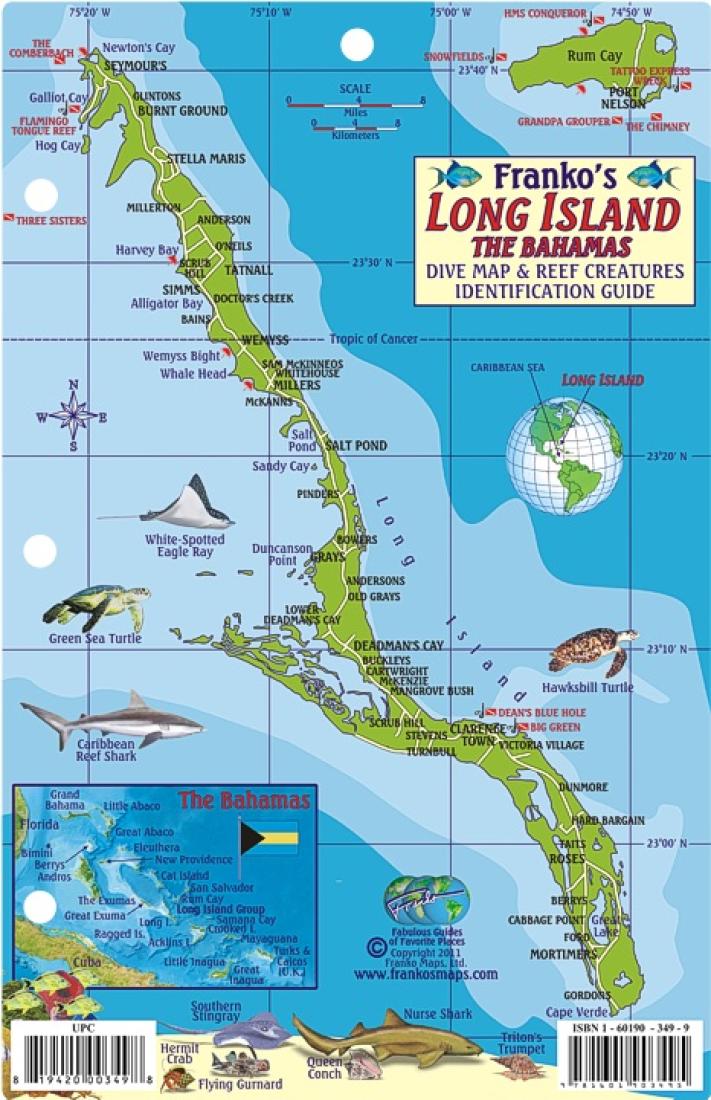 Cover of Bahamas Map & Fish Card, Long Island