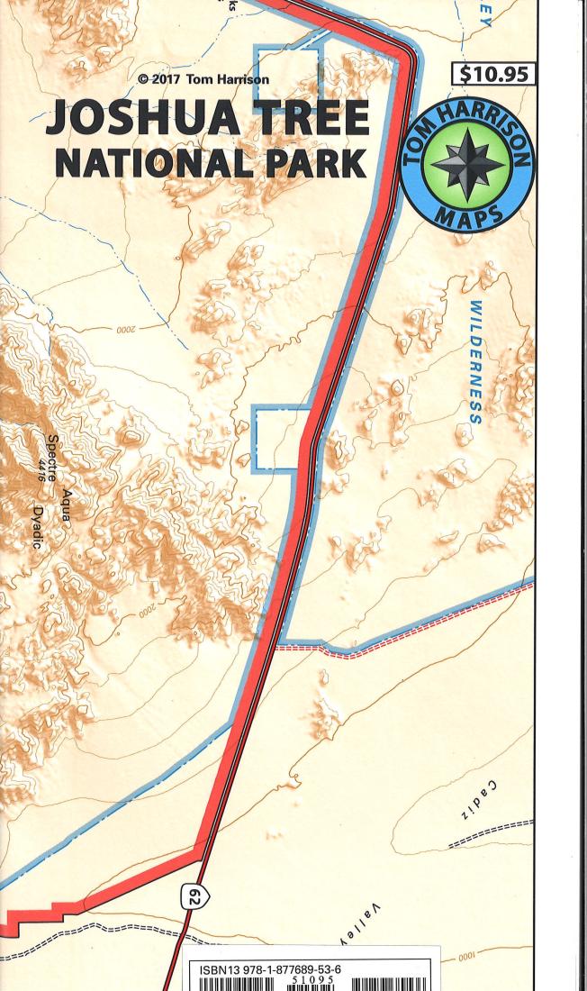 Cover of folded Map of Joshua Tree National Park, California recreation map by Tom Harrison Maps