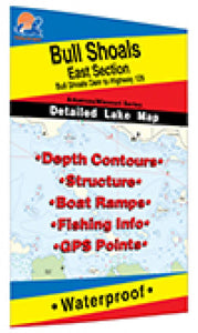 Bull Shoals-East (Bull Shoals Dam to Hwy 125 - MO/AR) Fishing Map by Fishing Hot Spots