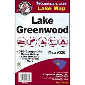 Lake Greenwood Map by Kingfisher Maps, Inc.