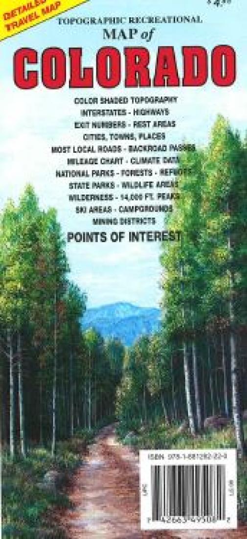 Cover of Colorado, Topographic Recreational Map by GTR Mapping
