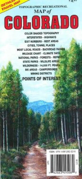 Cover of Colorado, Topographic Recreational Map by GTR Mapping