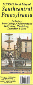 Pennsylvania, Southcentral Road Map by Franklin Maps